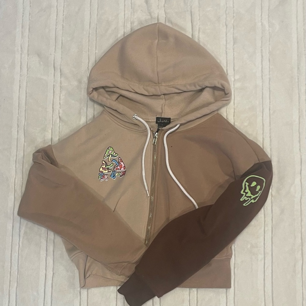 Cropped stay groovy mushroom sweatshirt